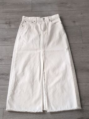 NWOT J. Crew White Denim Maxi Skirt